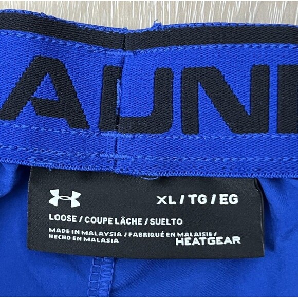 Under Armour Heatgear Loose Fit Blue/Black Woven Athletic Shorts Mens Sz XL - Picture 6 of 6